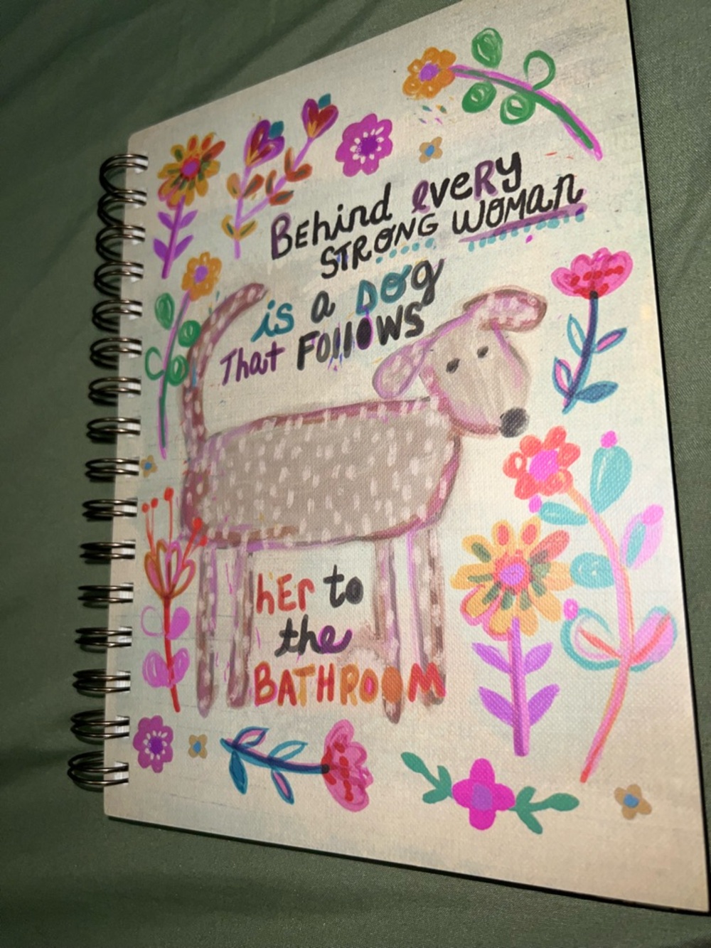 Natural Life Floral Dog Spiral Notebook